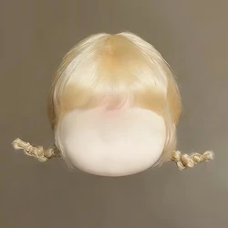 Blyth wig Big head diandian meng Hair Soft bangs double ponytail braid Cute Sheep horn braid hair for BJD Doll Accessories