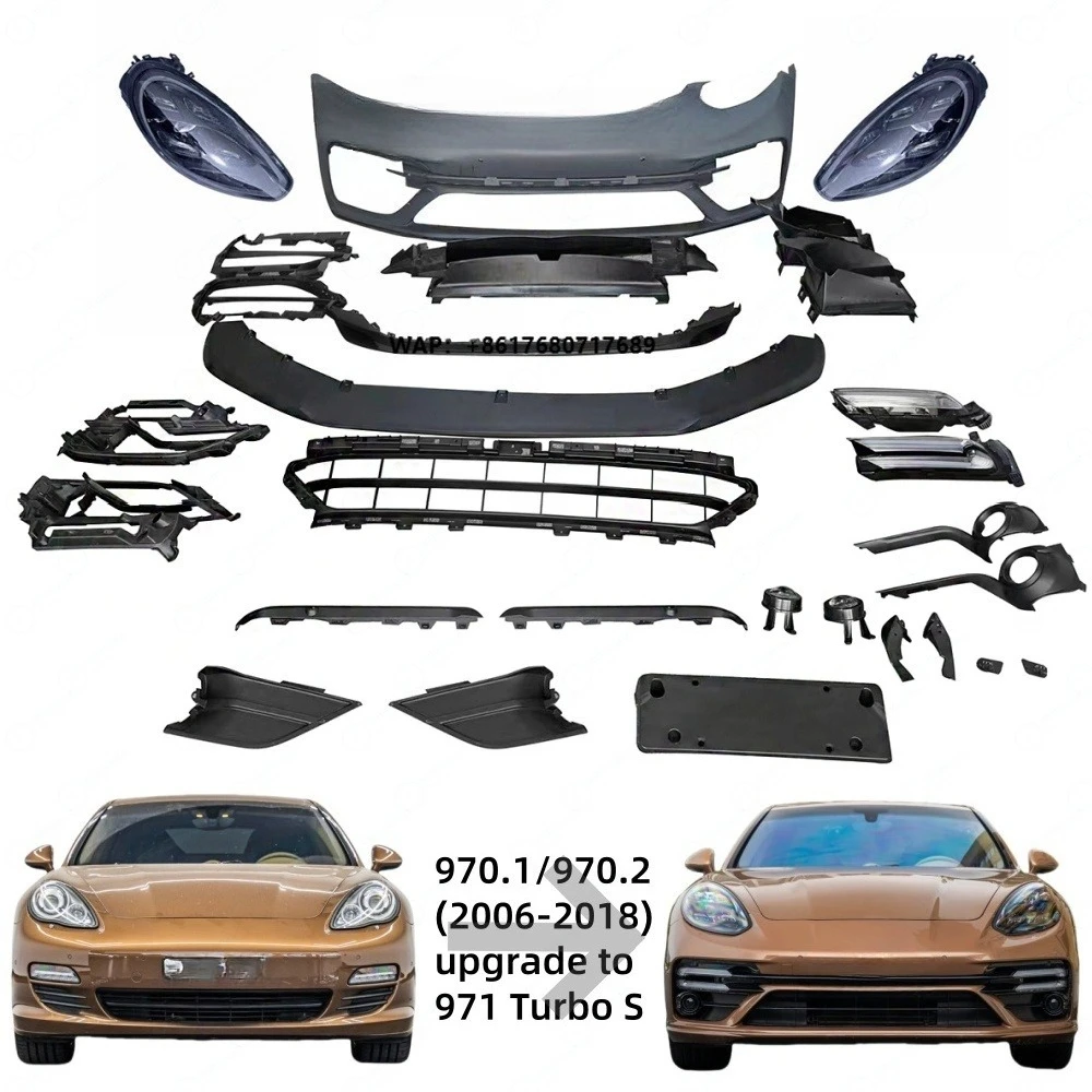 Top Rank Car Parts Facelift Body Kit Include Headlight Front Bumper for Panamera 970 2008-2016 Upgrade 971 Turbo S