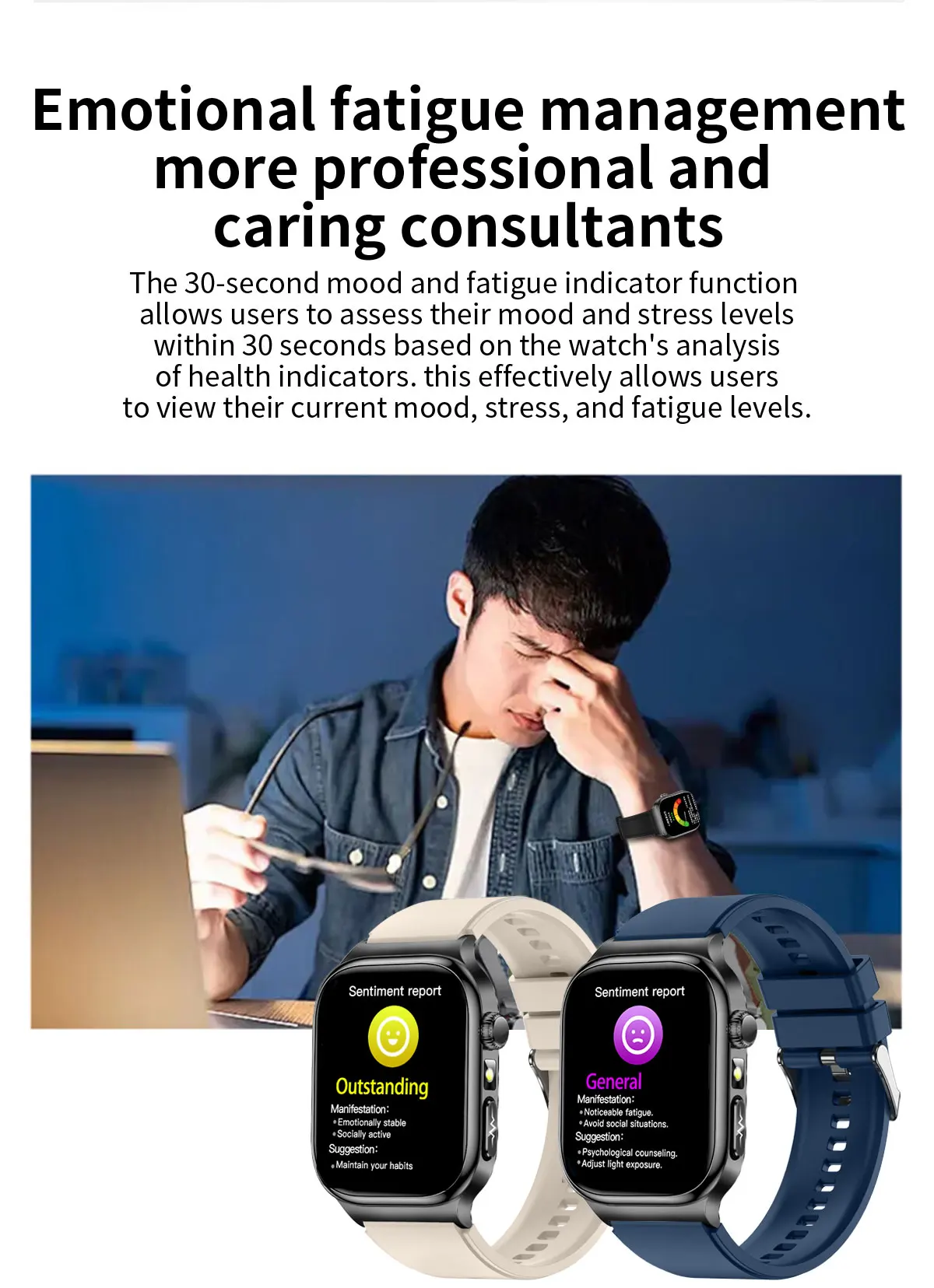 2026 Neue Krankenhausqualität Gesundheits-Smartwatch Körperfett EKG Blutsauerstoff Blutdruck Gesundheits-AMOLED-Bildschirm HD-Anruf Sport-Smartwatches für Herren – Detail 19