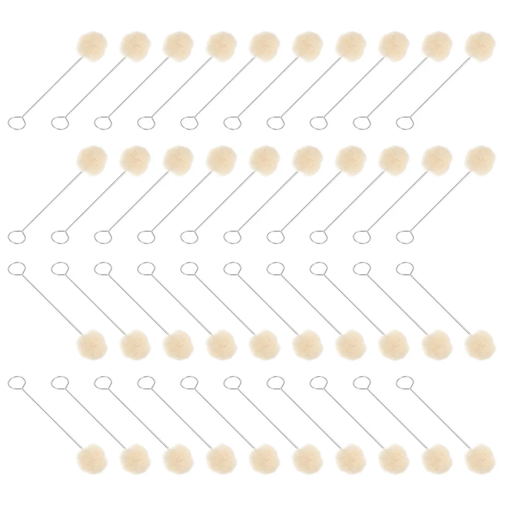 

40pcs Leathercraft Tools Wool Ball Applicator Long Handle Dyeing Wool Daubers For Dye Gluing Diy Handicrafts Metal