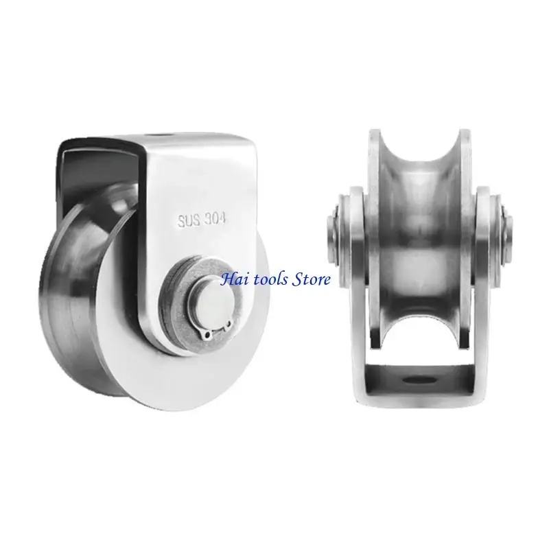 X37E U Wheel Pulley U Wheel Stainless Steel Wheel Pulley Blocks Wide Application 7Mm Depth Pulley