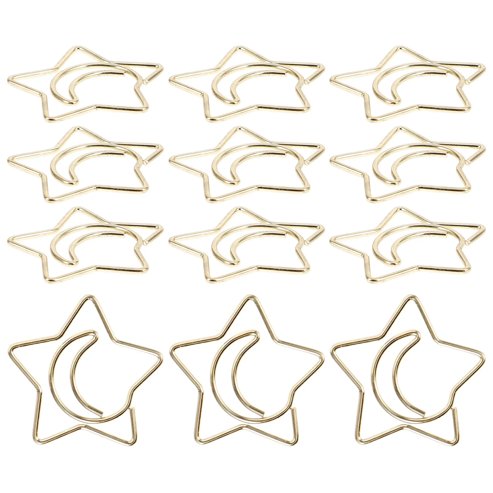 60pcs Star Moon Paper Clips Strong Clamping Force For Office School File Clips Document Fixing Mini Paperclips Cute Desk