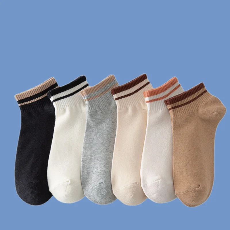 5/10 Pairs New Breathable Thin Solid Color Short Socks That Do Not Fall Off Women's Short Socks Shallow Mouth Short Cotton Socks