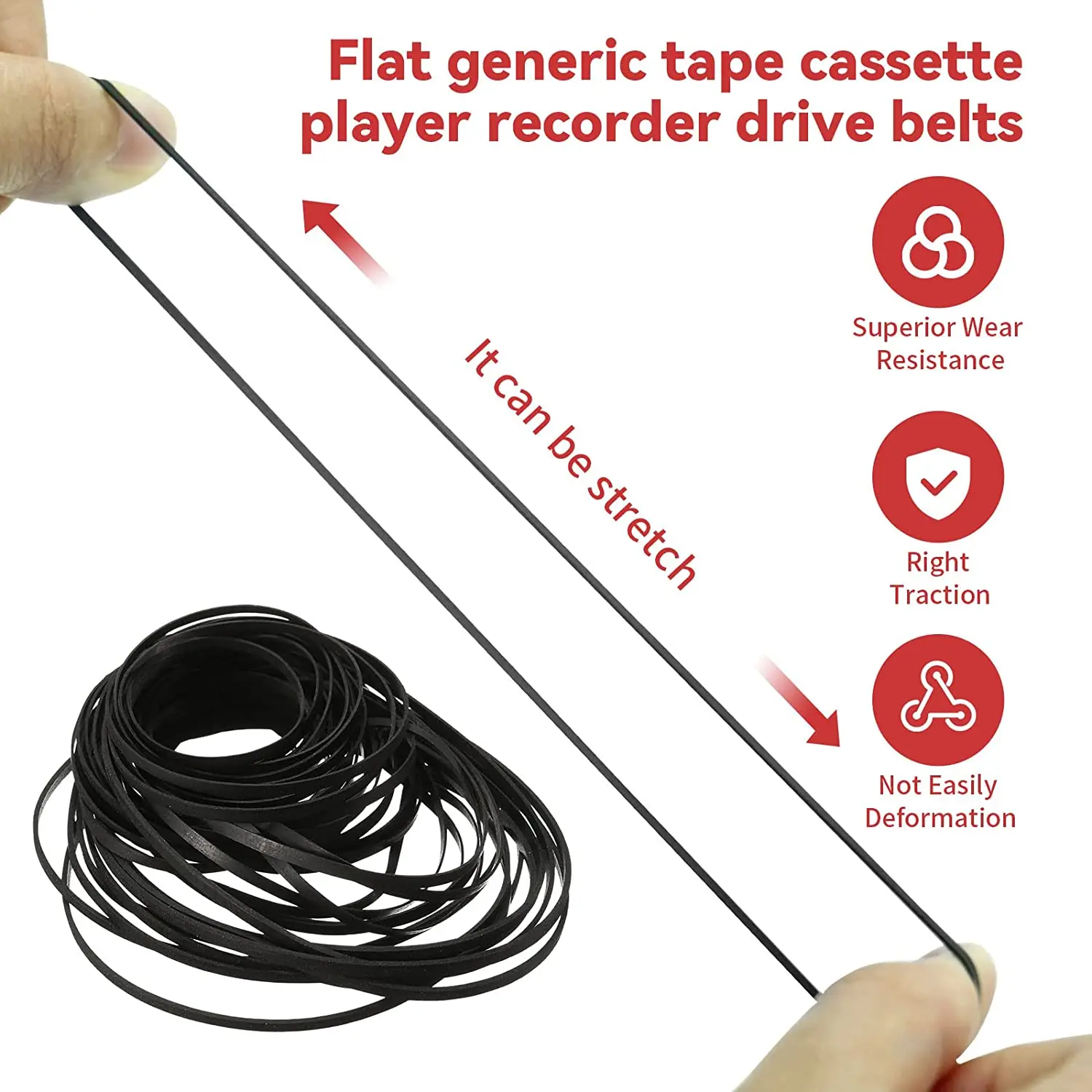 30/35/50pcs Mix Cassette Tape sostituzione gomma CD DVD Cassette registratore a nastro giradischi cinghia per macchine Video CD-ROM