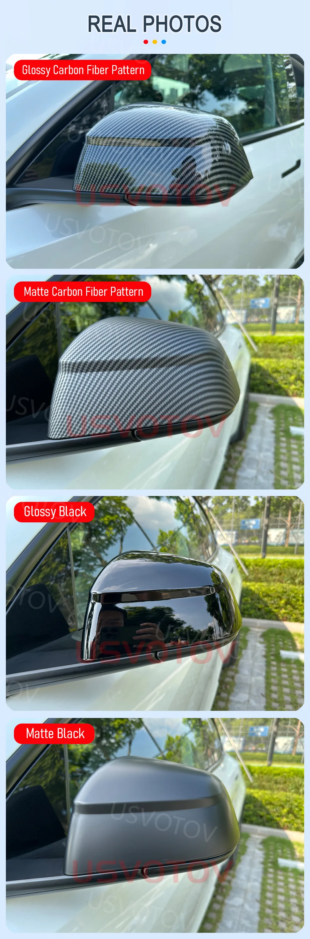 Kratzfester Rückspiegel-Schutz für Tesla Model 3 YL Model Y Juniper Standard Zubehör 2026 2025 Seitenspiegel-Abdeckungen – Detail 9