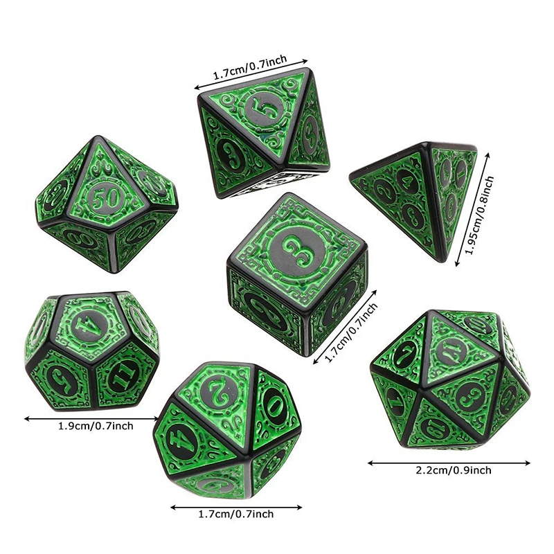 A Set Of 7 Complex Antique Pattern Patterns With Multiple Personalized Numbers For Collecting Game Dice In Board Games