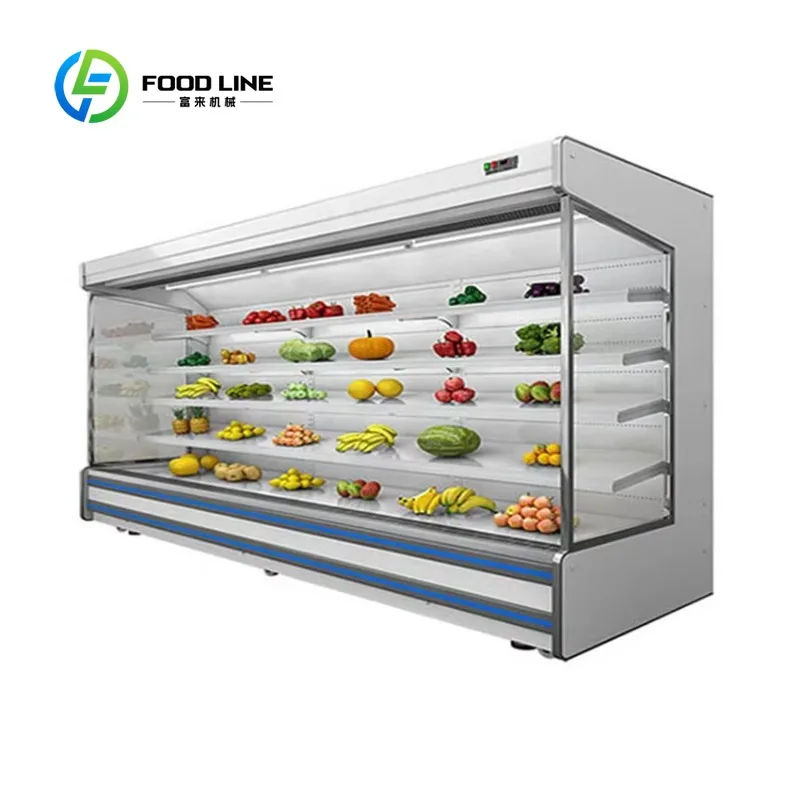 Customized size Supermarket 5 shelves open storage/display merchandise refrigerator freezer refrigerator