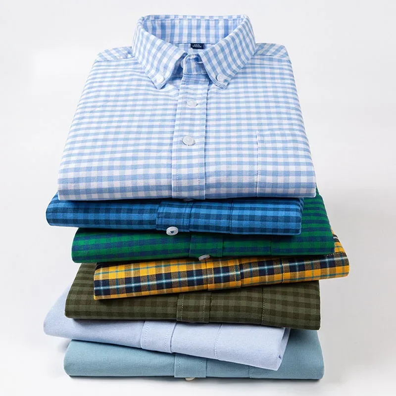 

Cotton Original New in Men's Shirt Designer Clothes Social Elegant High Qualit Long Sleeve Top Slim Fit Formal Male Plaid Shirts