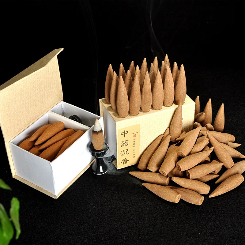 22Pcs+1Pcs Holder Oversized 30 Minutes Smoke Backflow Tower Incense Cones Gift Hardcover Sandalwood Ceramic