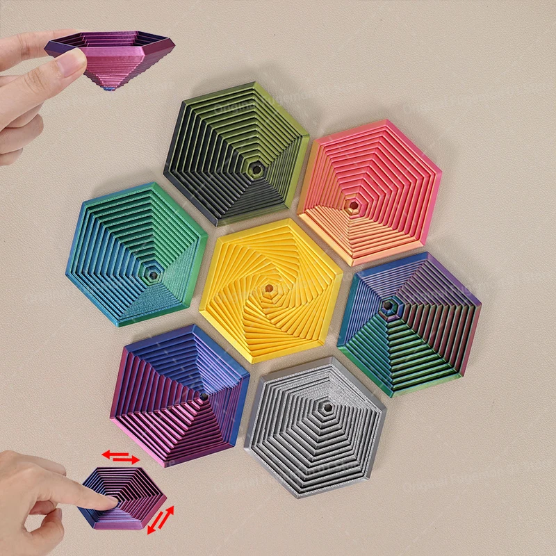 3D Gedrukt Fractal Fidget Hexagon Halloween Spider Net Fidget Speelgoed Draagbare Spelen Zintuiglijke Anti-stress Vinger Fidget Visueel Speelgoed