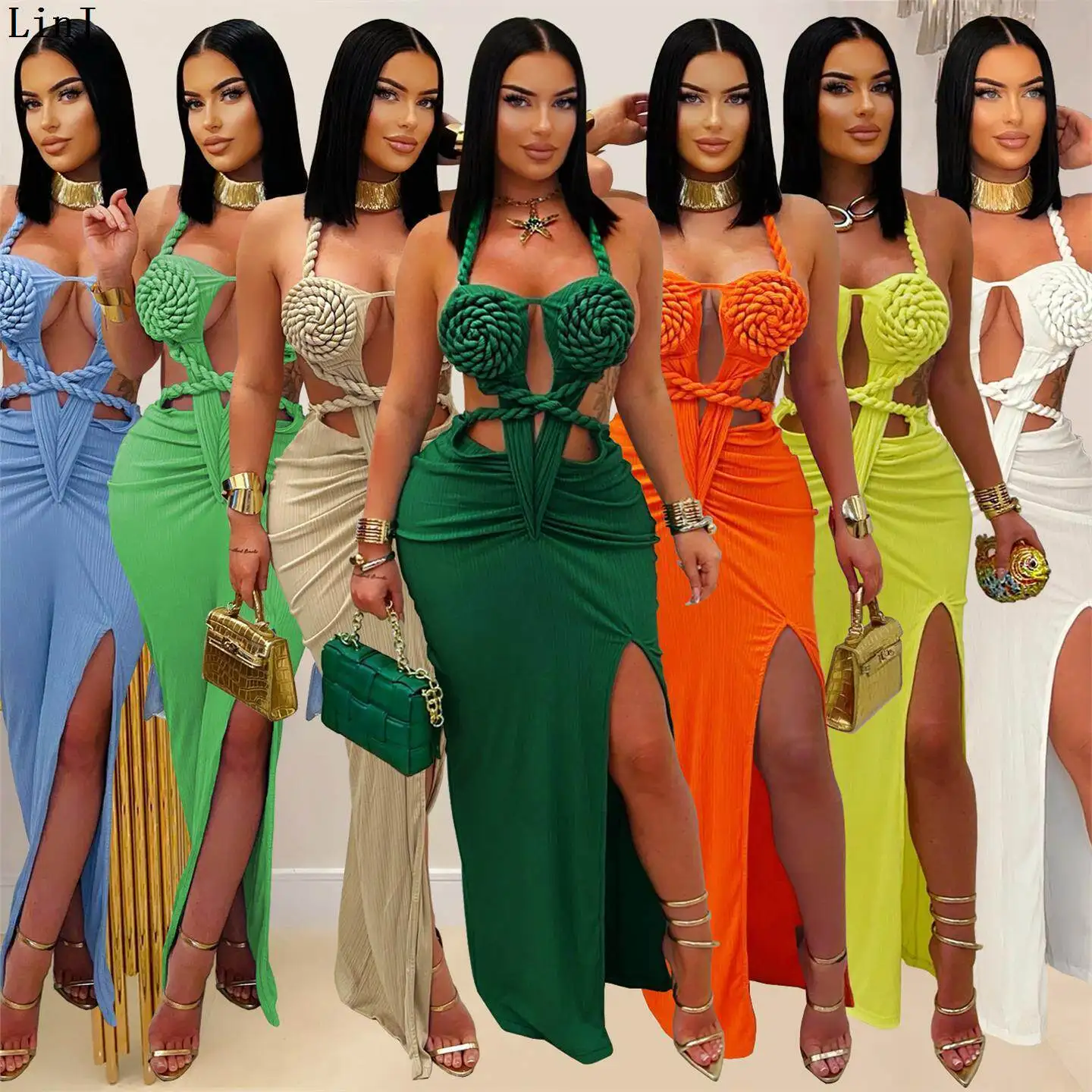 

Сексуальное модное вязаное платье с открытыми плечами, однотонное, в европейском стиле, повседневная одежда для женщин среднего возраста