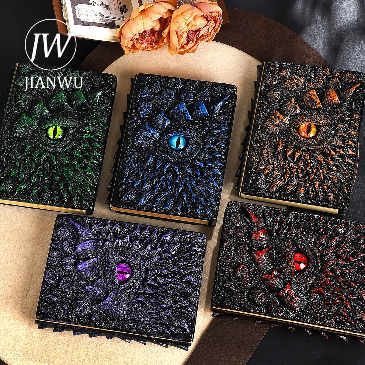 JIANWU A5 Dragon Book Series Vintage Dark Eyes Resin Blank Inner Pages Material Notebook Creative Student Supplies Stationery