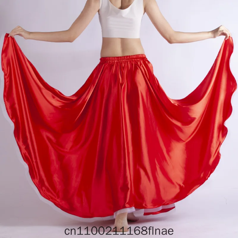 New European and American Style Belly Dance Dress, Modern Dance Indian Dance Performance, Sweet Double Slit Big Swing Long Skirt