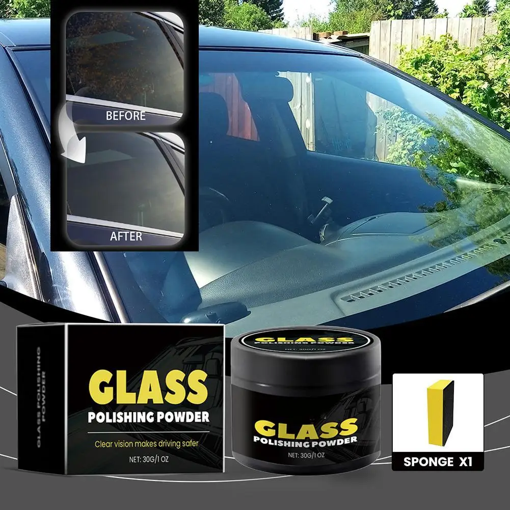 

30, порошок для полировки лобового стекла автомобиля, средство для удаления царапин, ремонт лобового стекла, воск, очиститель для полировки, гидрофобный, против дождя