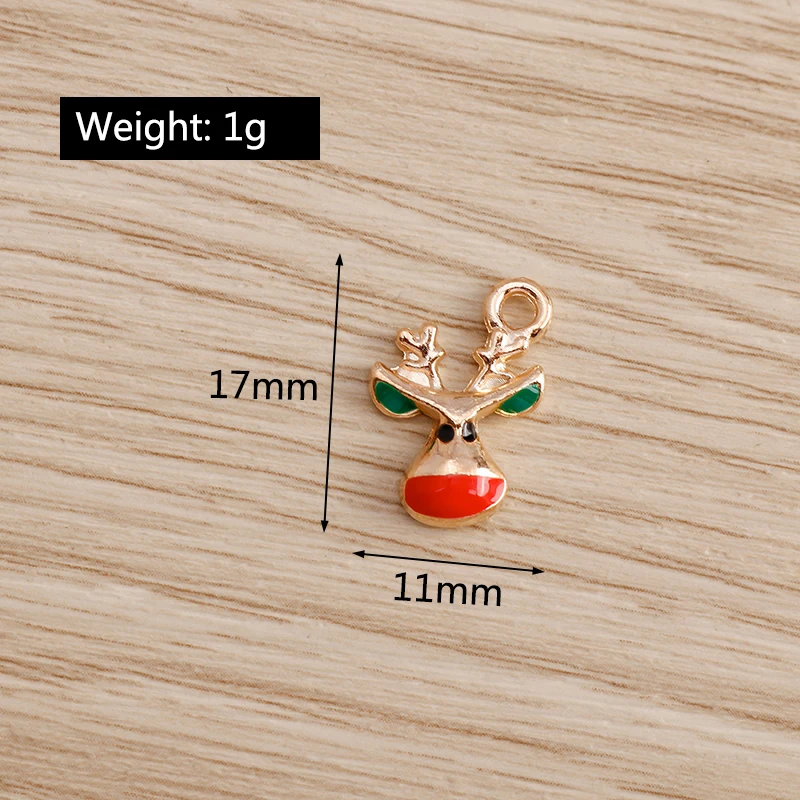 Tusember 20 Stück Emaille-Weihnachtsanhänger mit Weihnachtsmann, Hirsch und Schneeflocke für DIY-Anhänger, Halsketten, Ohrringe, Armbänder, handgefertigter Schmuck – Detail 8