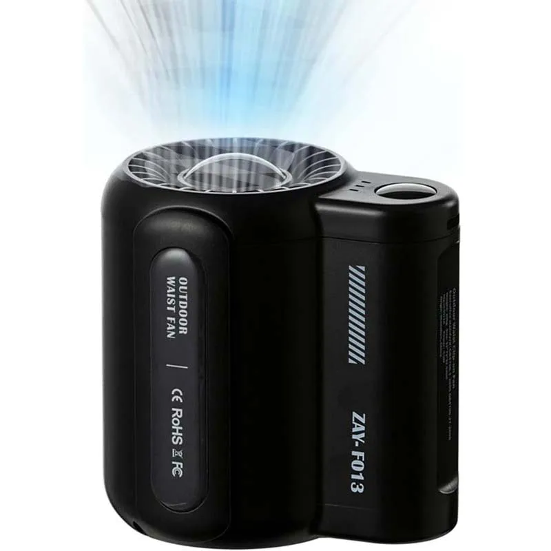 

Portable Waist Clip Fan Hands-Free Cooling Belt Fan With Usb Rechargeable Outdoor Sports Mini High-Speed Waist Fan Clip-On