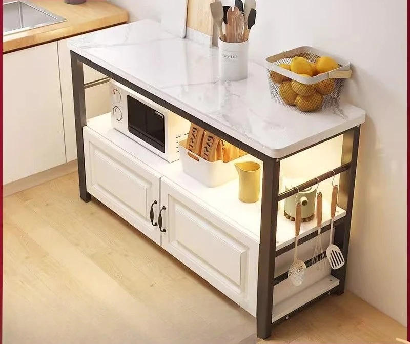 

Slate Kitchen Vegetable Shelf Home Microwave Oven Multi layer Storage Oven Console Floor to Floor