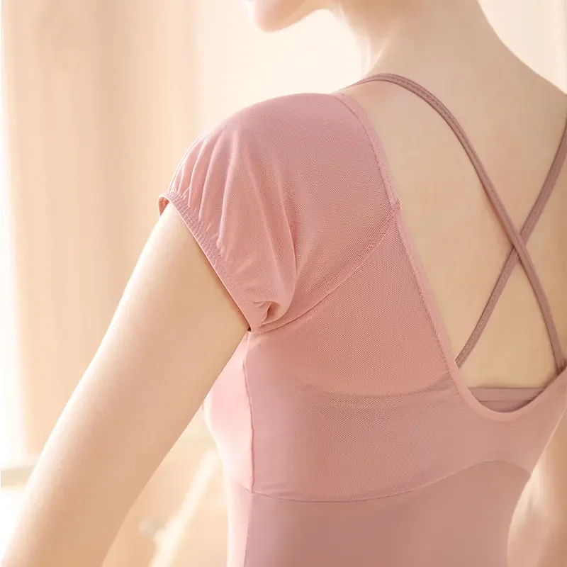 Damskie trykoty baletowe typu halter, trykot gimnastyczny do tańca, nylonowy trykot baletowy z siateczką, strój kąpielowy dla dorosłych