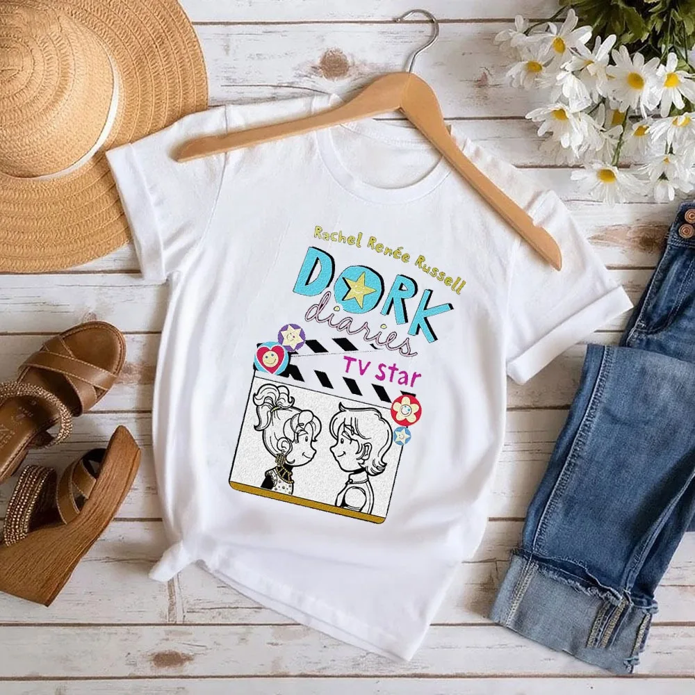 Rachel Renée Russell Dork Diaries RK TV Star Dork Diaries T Shirt World Book Day Rachel Renée Russell T-Shirt Summer Women Tops