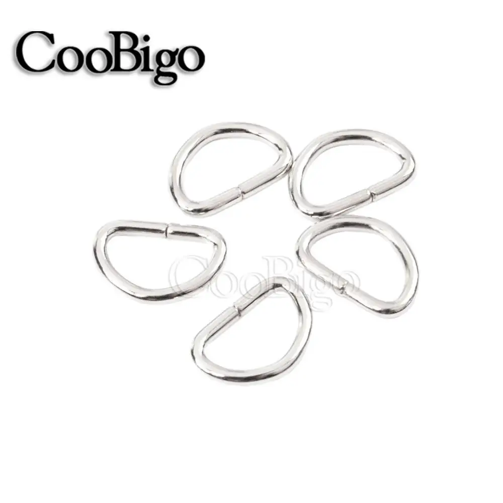 10pcs Metal D Ring Half Loop D-ring Buckle for Handbag Strap Bag Backpack Hardware DIY Dog Collar Chain Clasp Sewing Accessories