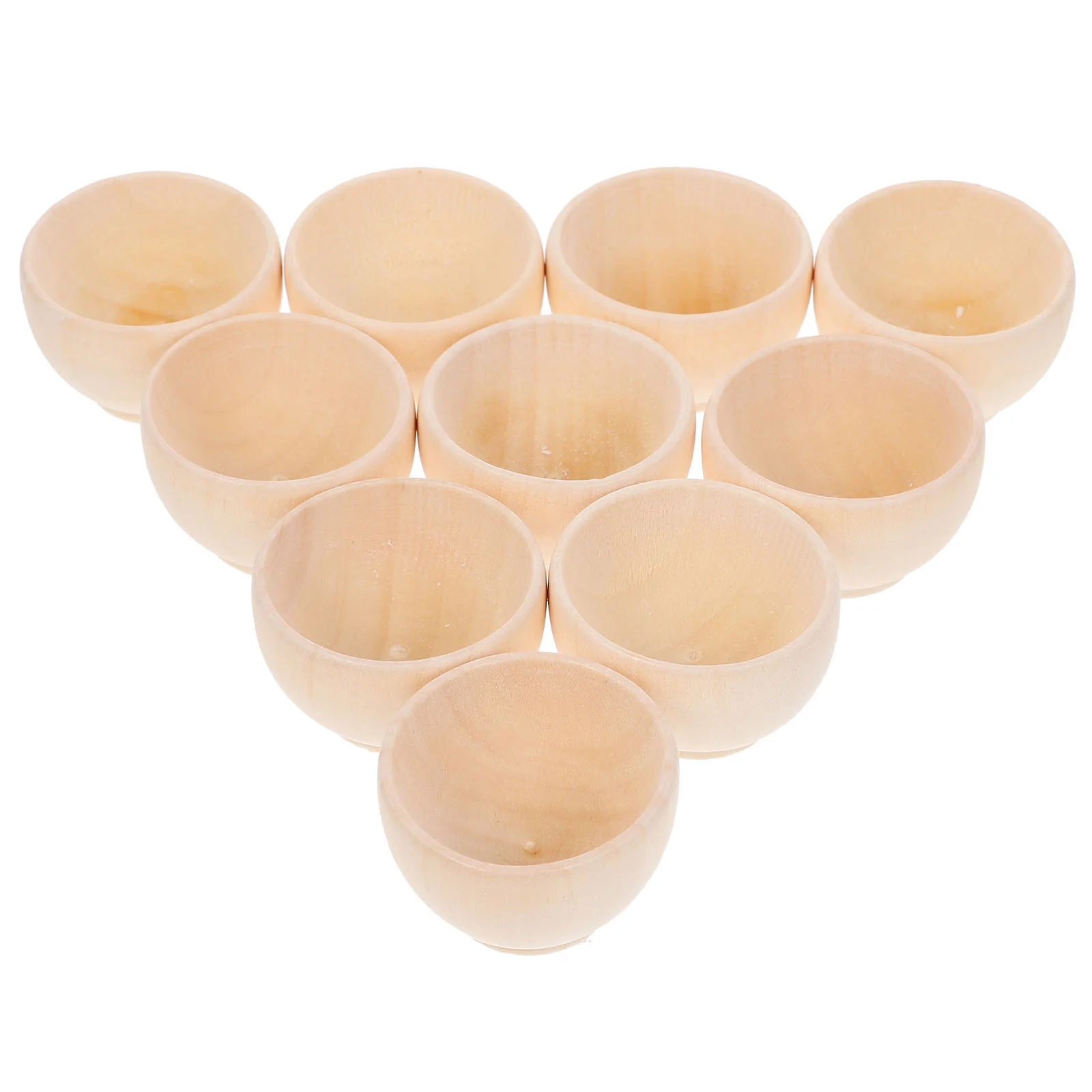 10 Pcs Home Decor DIY Small Wooden Bowl Mini Drawing Toys Condiment Graffiti Model Blank Desktop