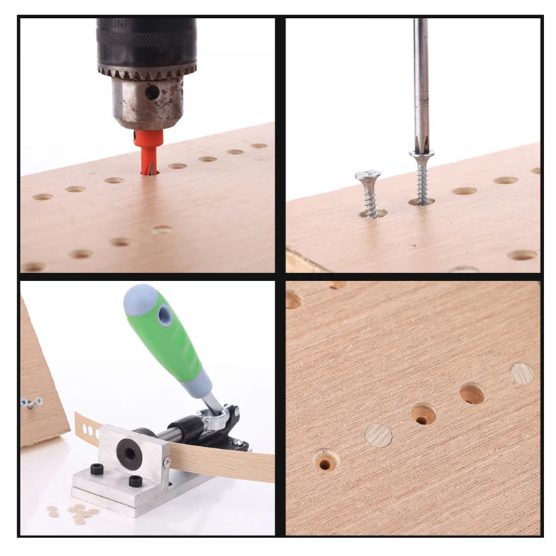 8mm/15mm Manual Edge Banding Punching Hole Machine Edge Bander Hole Guide Woodworking Edge Banding Leather Hole Punch Tool