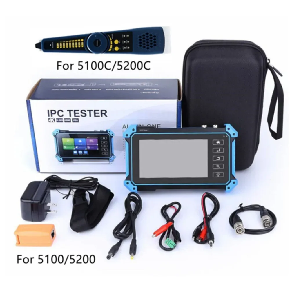 5-IN-1 TVI AHD CVI Analog IP CCTV Camera Tester Build in Battery Security Tester Monitor Video Audio Test PTZ 4K