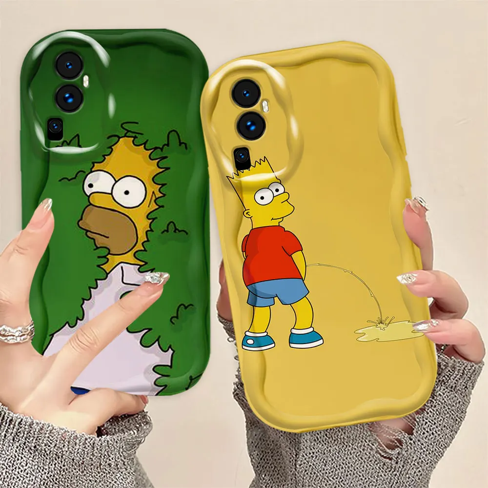 Anime Funny The S-Simpsons 3D Wave Phone Case For OPPO F11 F9 F23 R15 R17 RENO 4 5 6 7 8 11 11F FIND X3 LITE Case Funda Shell