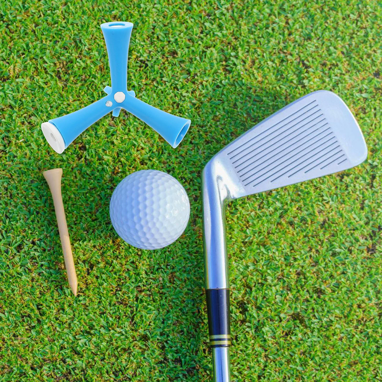 ارتفاع قابل للتعديل المحمولة جولف المحملة المضادة للطيران الكرة حامل مستقر ممارسة الغولف التدريب داخلي في الهواء الطلق الأزرق القيادة المدى المحملة #1