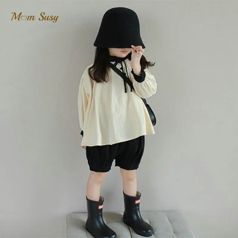 

Baby Girl Princess Cotton Shirt Long Sleeve Shorts Pant Infant Toddler Child Clothing Set Outfit Spring Autumn Baby Clothes 1-7Y