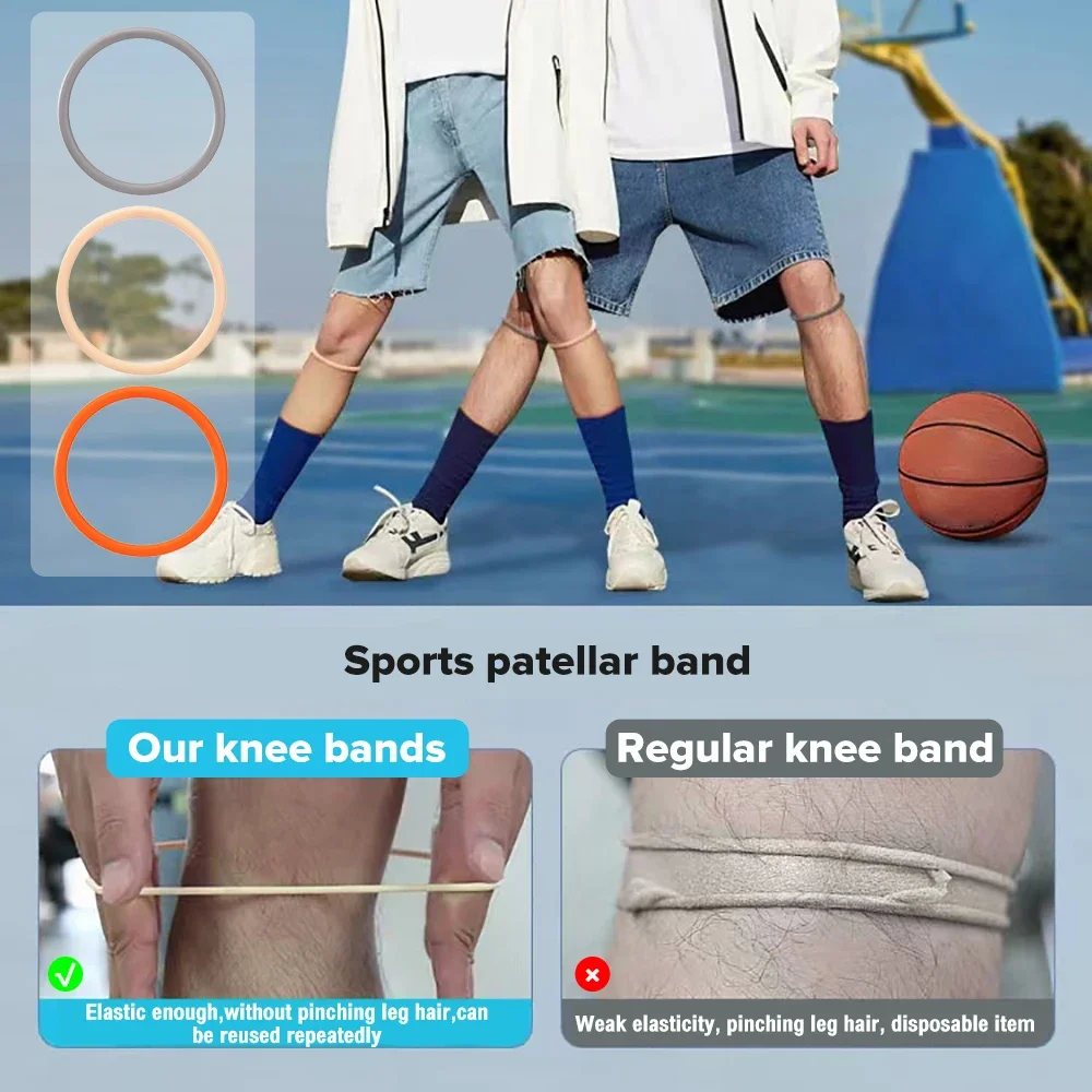 Silicone Patellar Band Knee Protector Brace Patella Knee Cord Ring Fixed Protective Knee Suitable for Basketball Running【1PC】