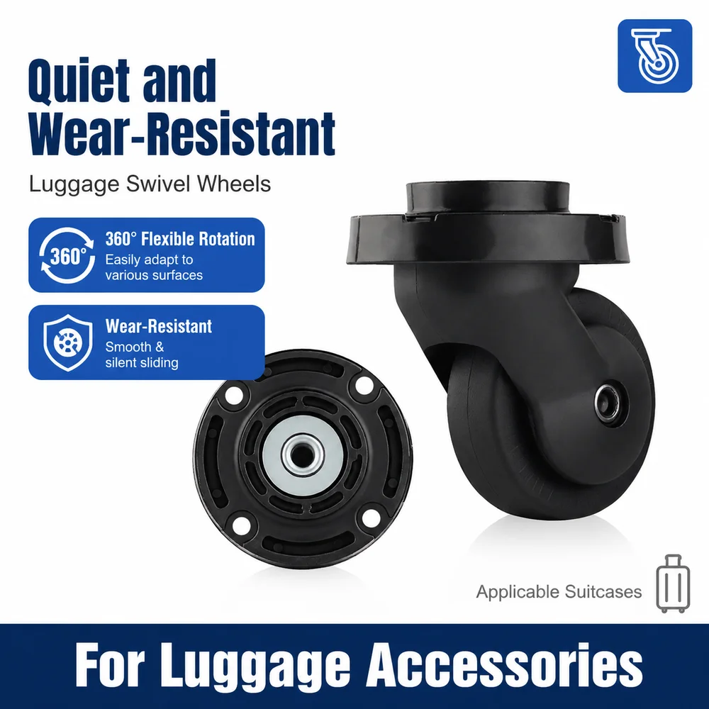 Universal Luggage Wheels For LOJEL PP10W 360° Swivel Caster Bracket Wear-Resistant Smooth Rolling Noise Reduction Replacement Ro