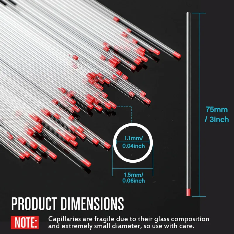 100 Pieces Glass Capillary Tubes, Capillary Micropipette