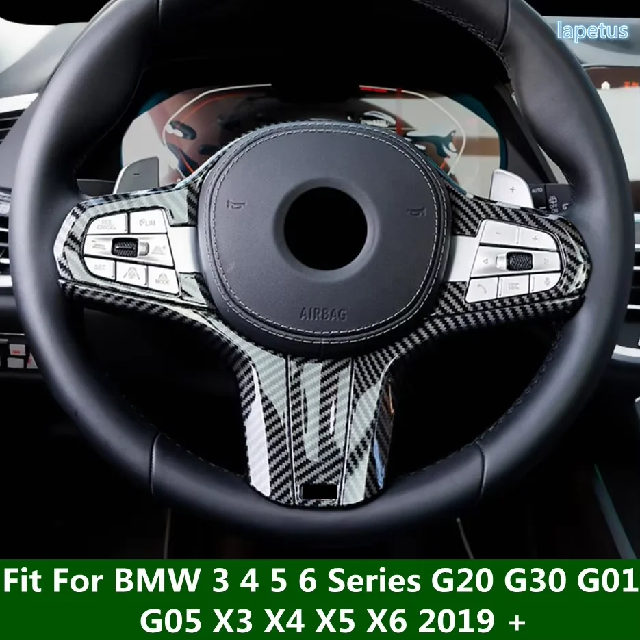 

Car Accessories Steering Wheel Button Cover Trim Fit For BMW 3 4 5 6 Series G20 G30 G01 G05 X3 X4 X5 X6 2019 - 2022 Carbon Fiber