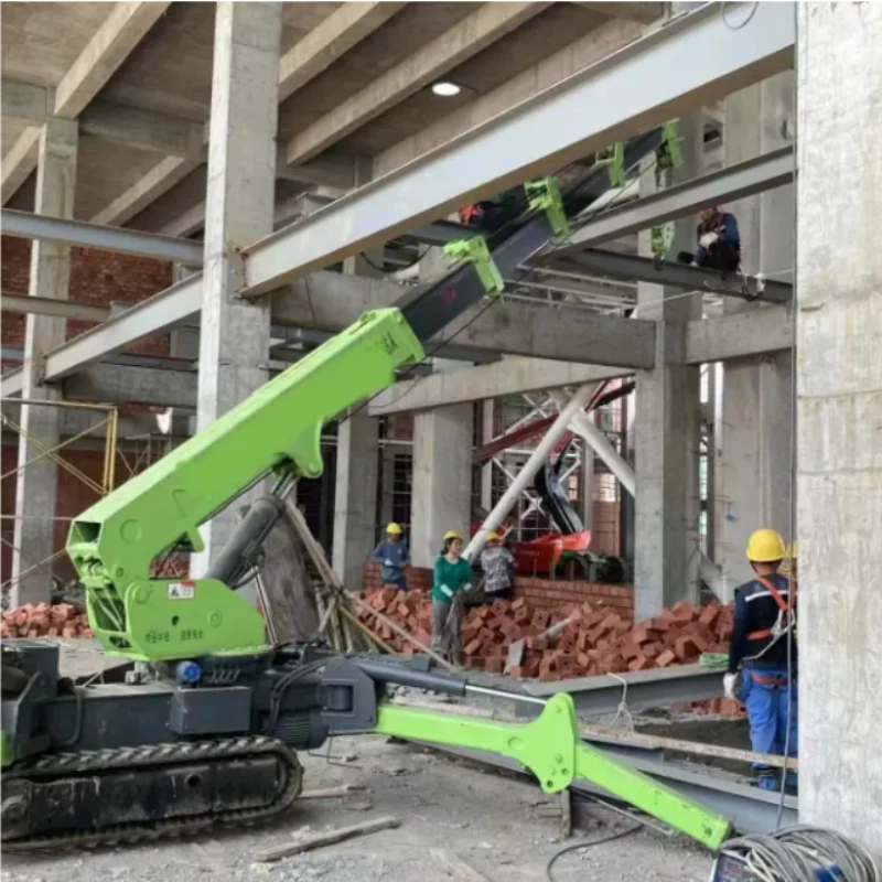 1 Ton Spider Crane Mini Crawler Crane with Rubber Tracks for Home Renovation Lifting Projects Indoor Use Remote Control