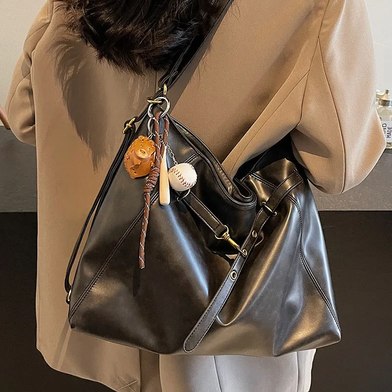 

Большая вместительная сумка-тоут для женщин, мягкая сумка из искусственной кожи, дорожная портативная сумка через плечо, кошелек для работы, путешествий