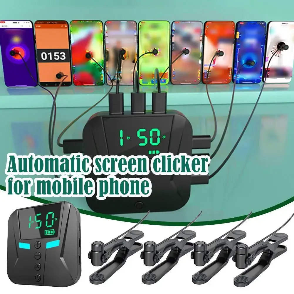 Mobile Phone Screen Auto Clicker Device Live Broadcast Fast Praise Automatic Tapper Game Hanging Loop Connecting Device Tools