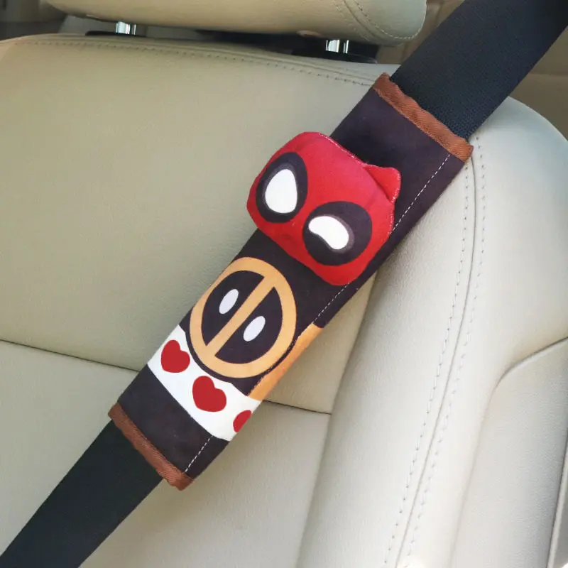 Los Vengadores Marvel Spiderman personajes de dibujos animados creativos de moda cinturón de seguridad periférico hombreras decoración de coche de dibujos animados lindos