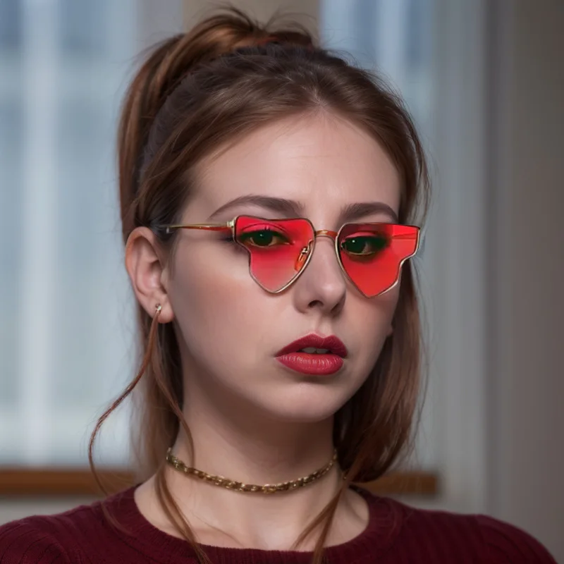 النظارات الشمسية الأمريكية الرجعية الحب إطار صغير الأزياء كبار مصمم على شكل نظارات شمسية حار الشارع النار نظارات شمسية مقاومة للشمس