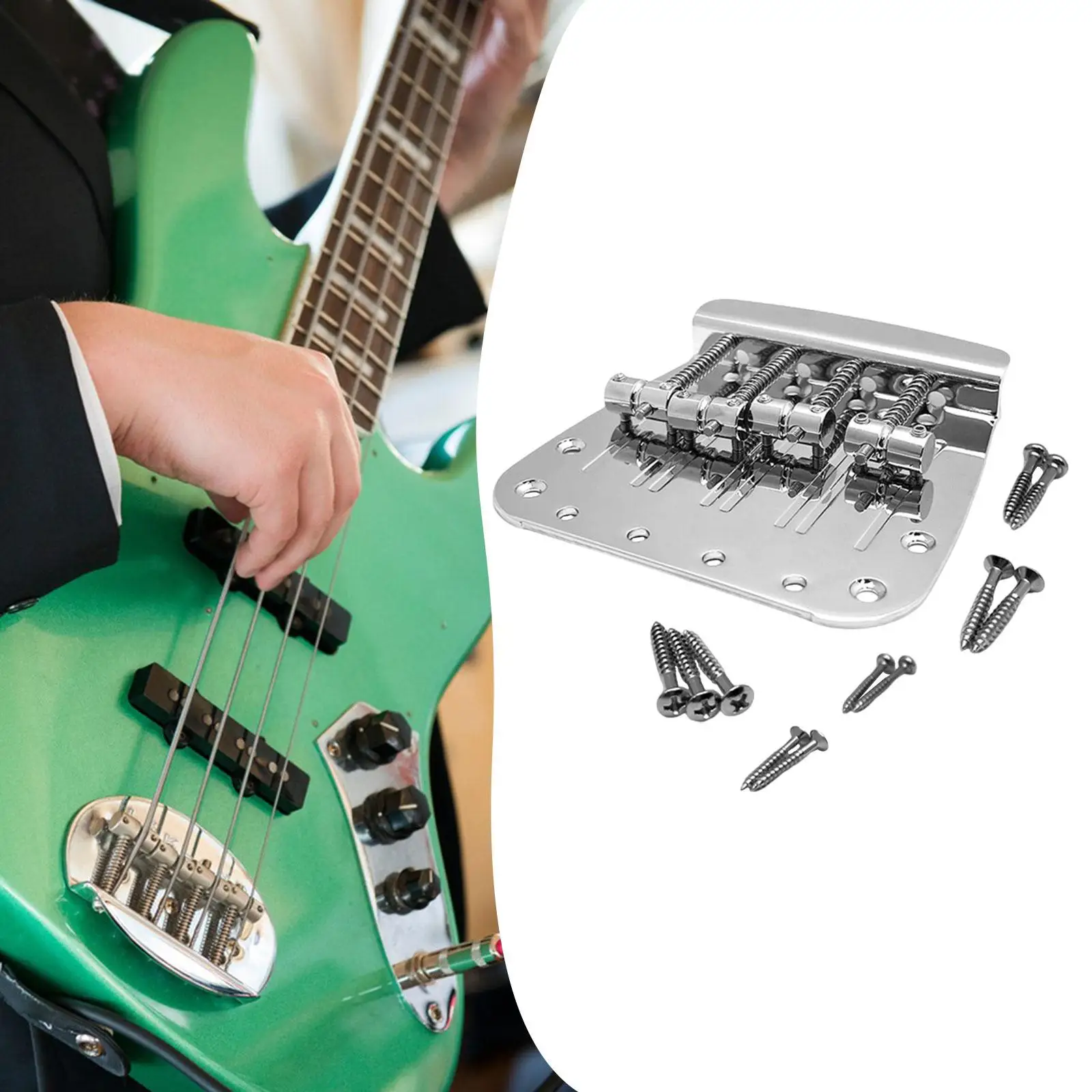 4 String Bass Bridge Professional Component Repair Part Attachment Musical Instrument Accessory String Spacing 17.5mm T Shape
