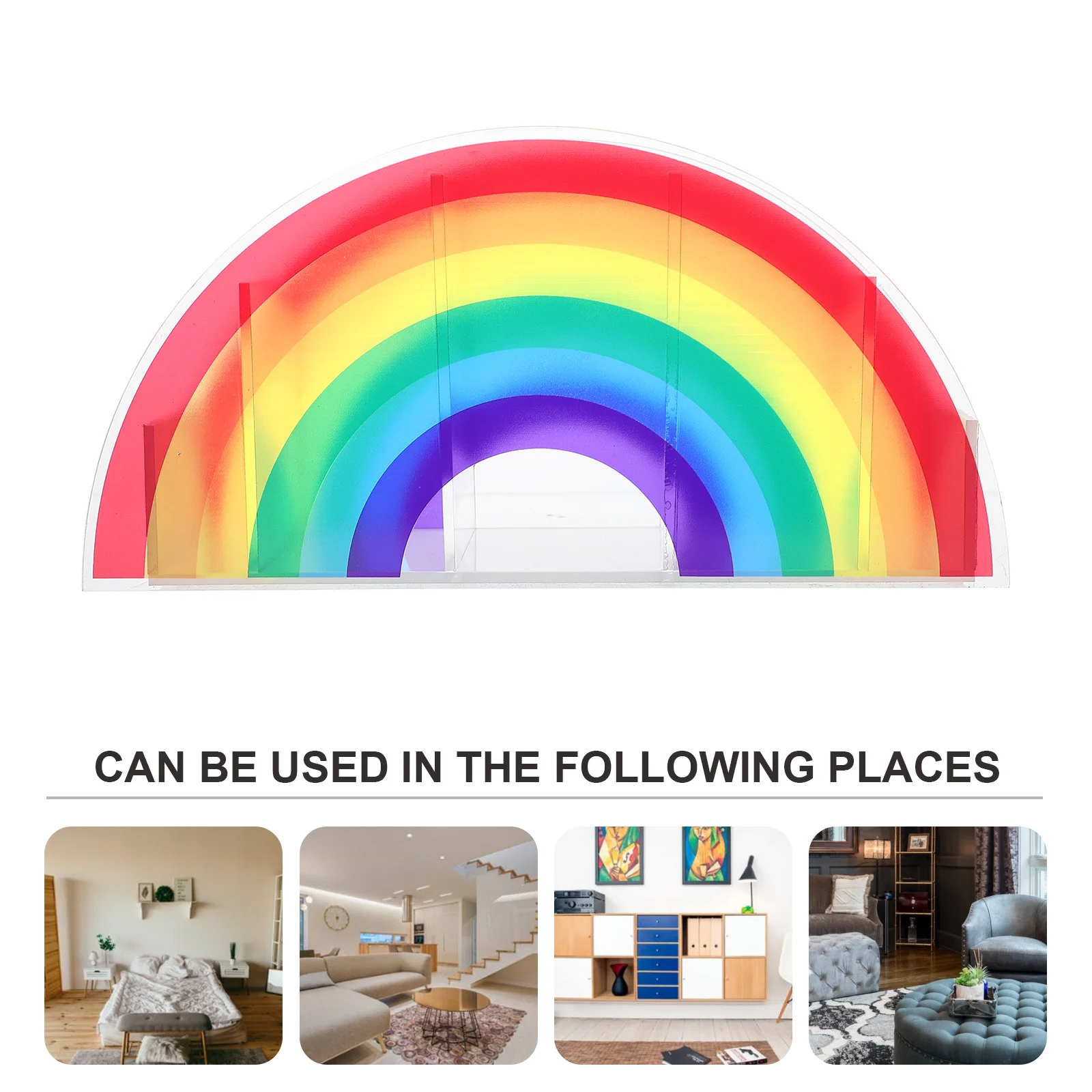 

Colorful Rainbow Bridge Pen Holder Premium Acrylic Material Desk Stationery Organizer Portable Multi-Functional Box