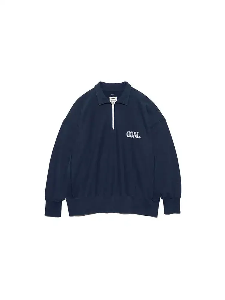 

24SS Japanese Loose Half Zip Up Sweat Embroidered Pullover Hoodie for Men New Arrival