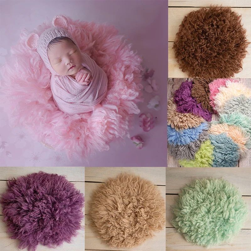 100% Wool Mats Baby Photography Blanket Newborn Wrap Background Flokati Props for Newborns Photo Shoot Fotografia Accessories