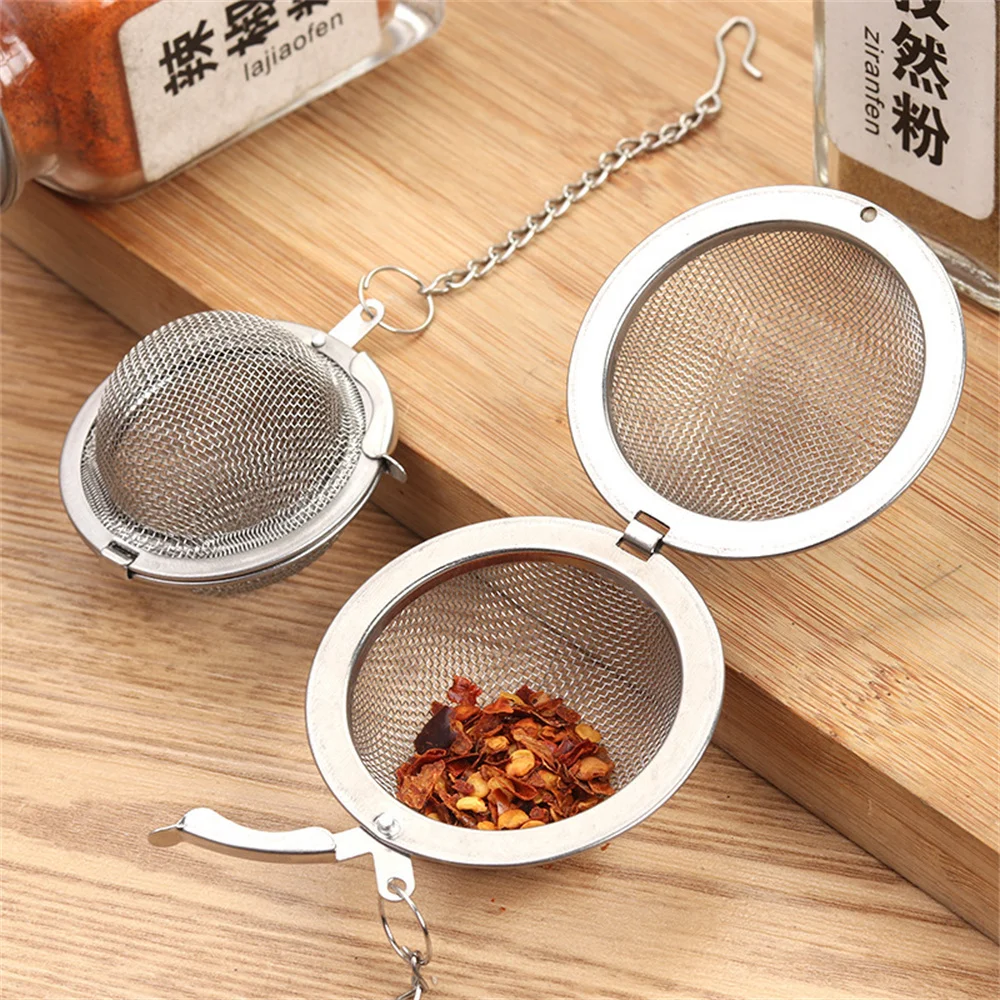 Tea Infuser Stainless Steel Sphere Mesh Ball Tea Strainer Coffee Herb Spice Filter Diffuser with Chain Tea Bags Home Teaware