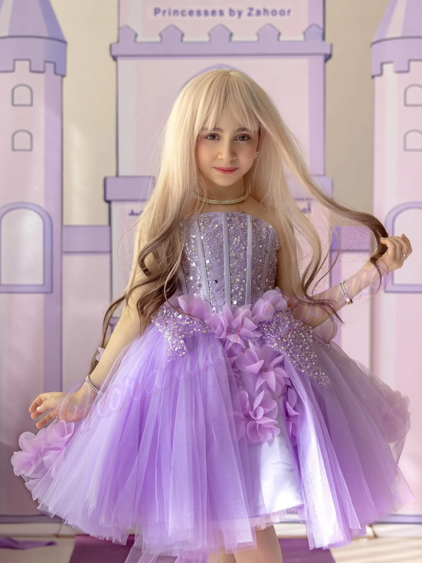 

Customized Fluffy Sequin Purple 3D Flower Flower Girls Dresses for Birthday for Wedding Party Prom Princess Gown Pageant Dresses