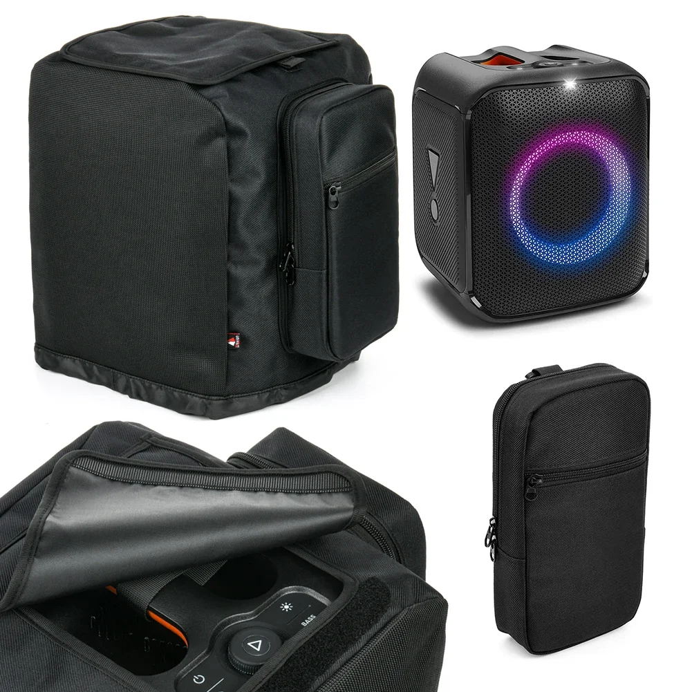 

Speaker Cover with Side Storage for Microphone Protective Case Dustproof Compatible with JBL PartyBox Encore Essential