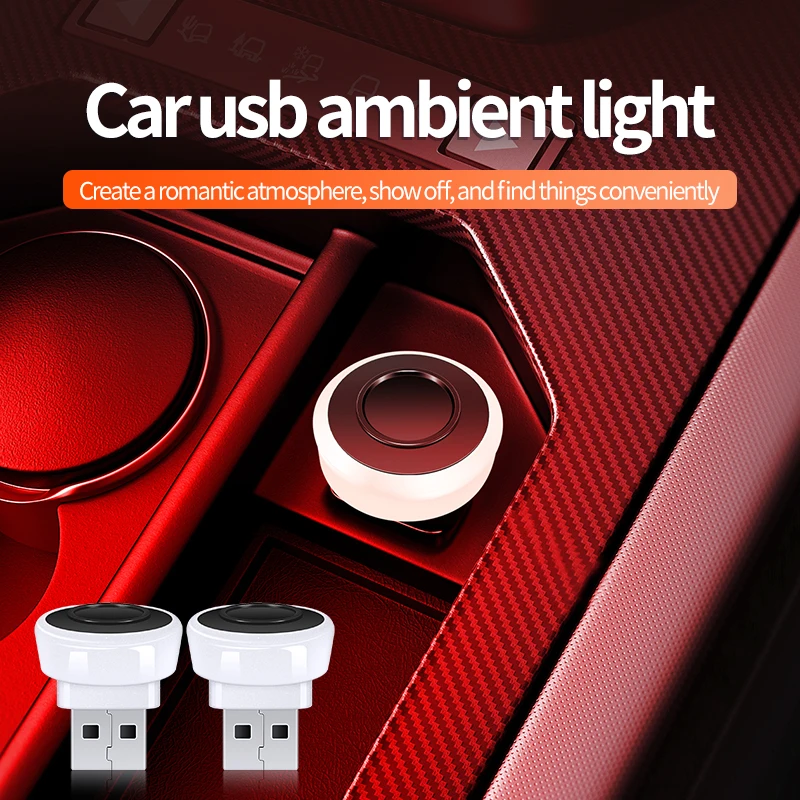 

Car Colorful USB atmosphere light, no wiring required, car decoration light, LED universal lighting atmosphere light，Night light
