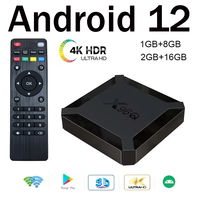 X96Q Smart Android TV BOX Android 12.0 Support 4K video Allwinner H313 Quad Core 2GB 16GB Portable Streaming Media Player TV Box