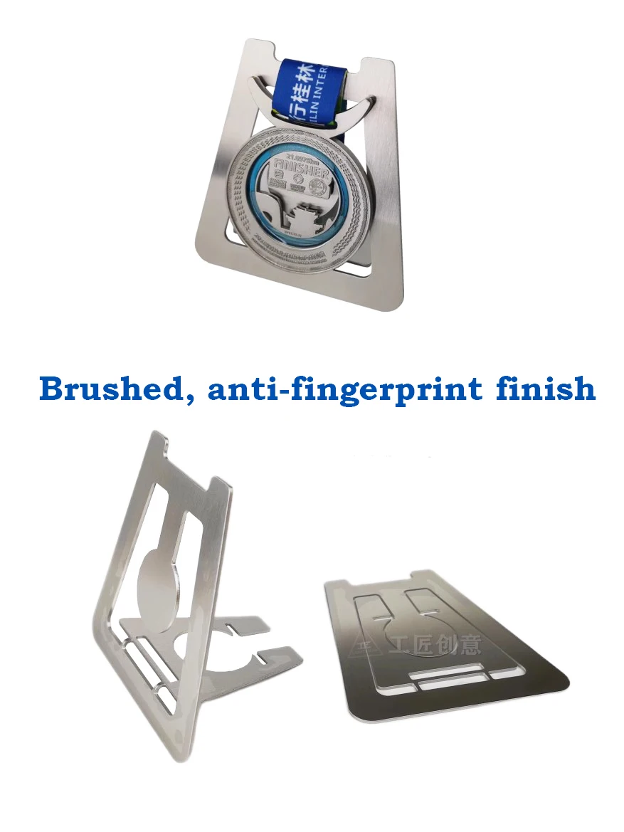 Customizable Stainless Steel Marathon Medal Hanger, Fingerprint-Resistant, Durable Single Medal Display Rack for Runners