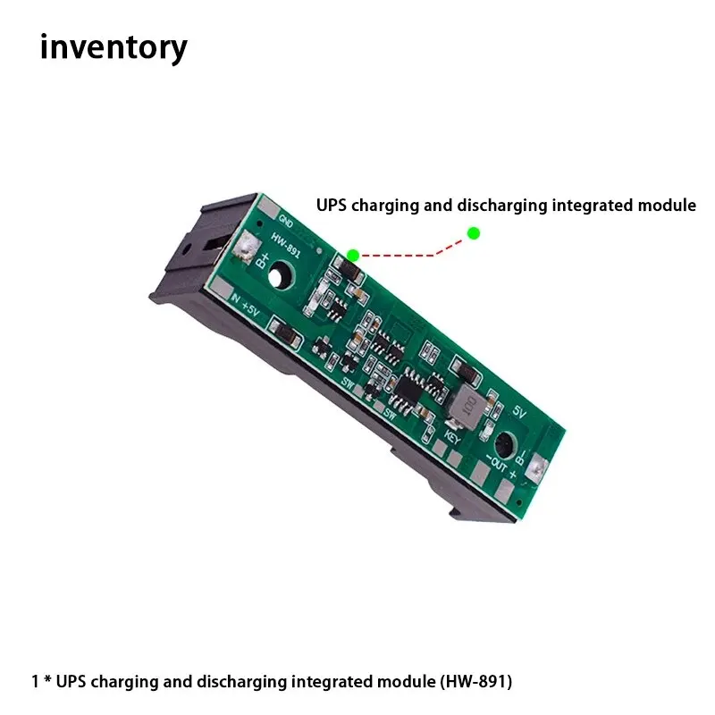 Moduł podwyższający baterię litową 18650 5 V z bocznym ładowaniem i zasilaniem bocznym Zintegrowana płytka zabezpieczająca UPS